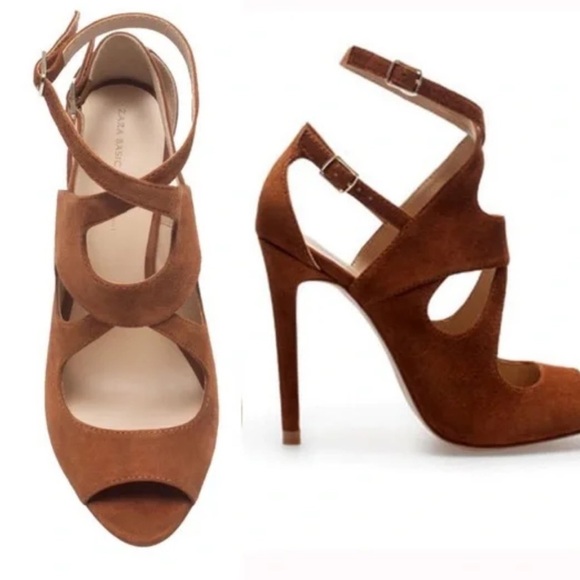 Zara Brown Suede Strappy Sandals NWT US 10 - Picture 3 of 10